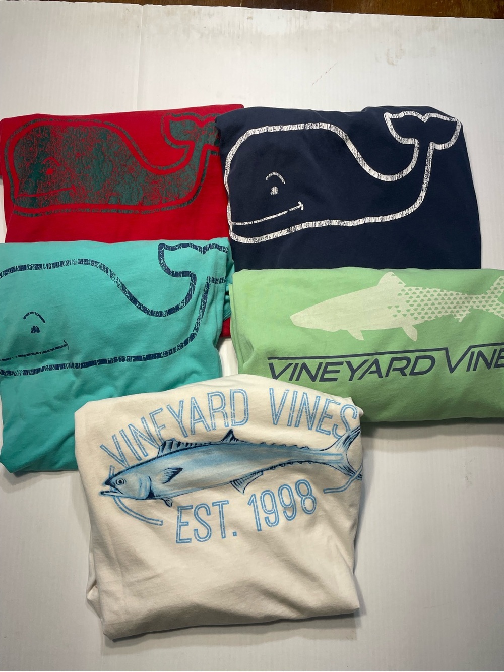 Vineyard Vines Lot 5 T Shirts Men Sz S/M Four Long Sleeve/One Short Sleeve